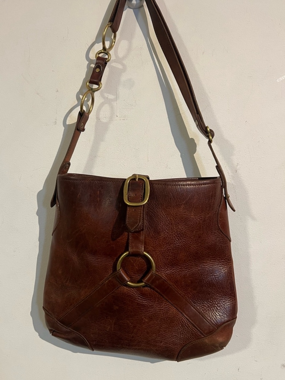 JW hulme brown leather shoulder bag